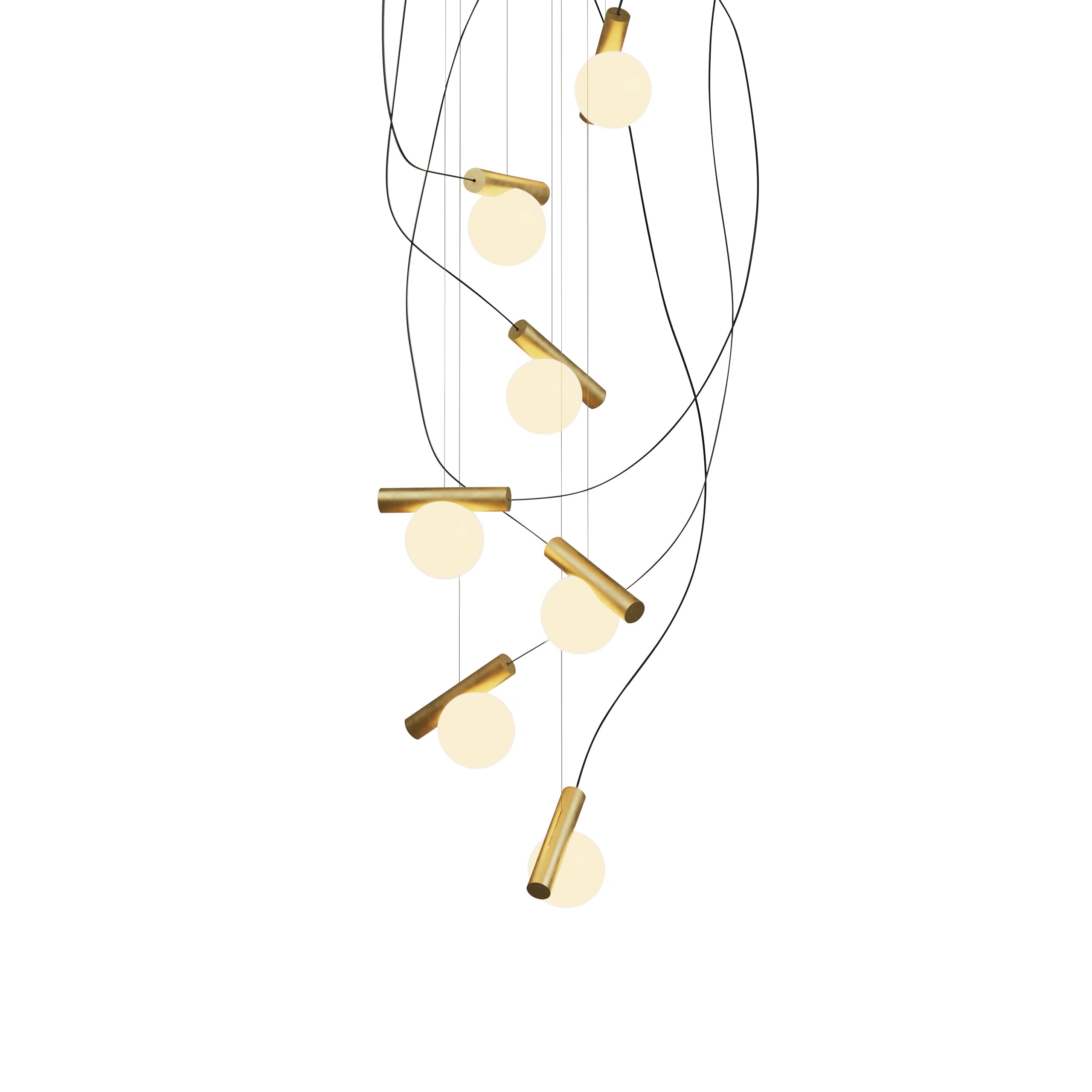 Node. 07 Chandelier: Brushed Brass