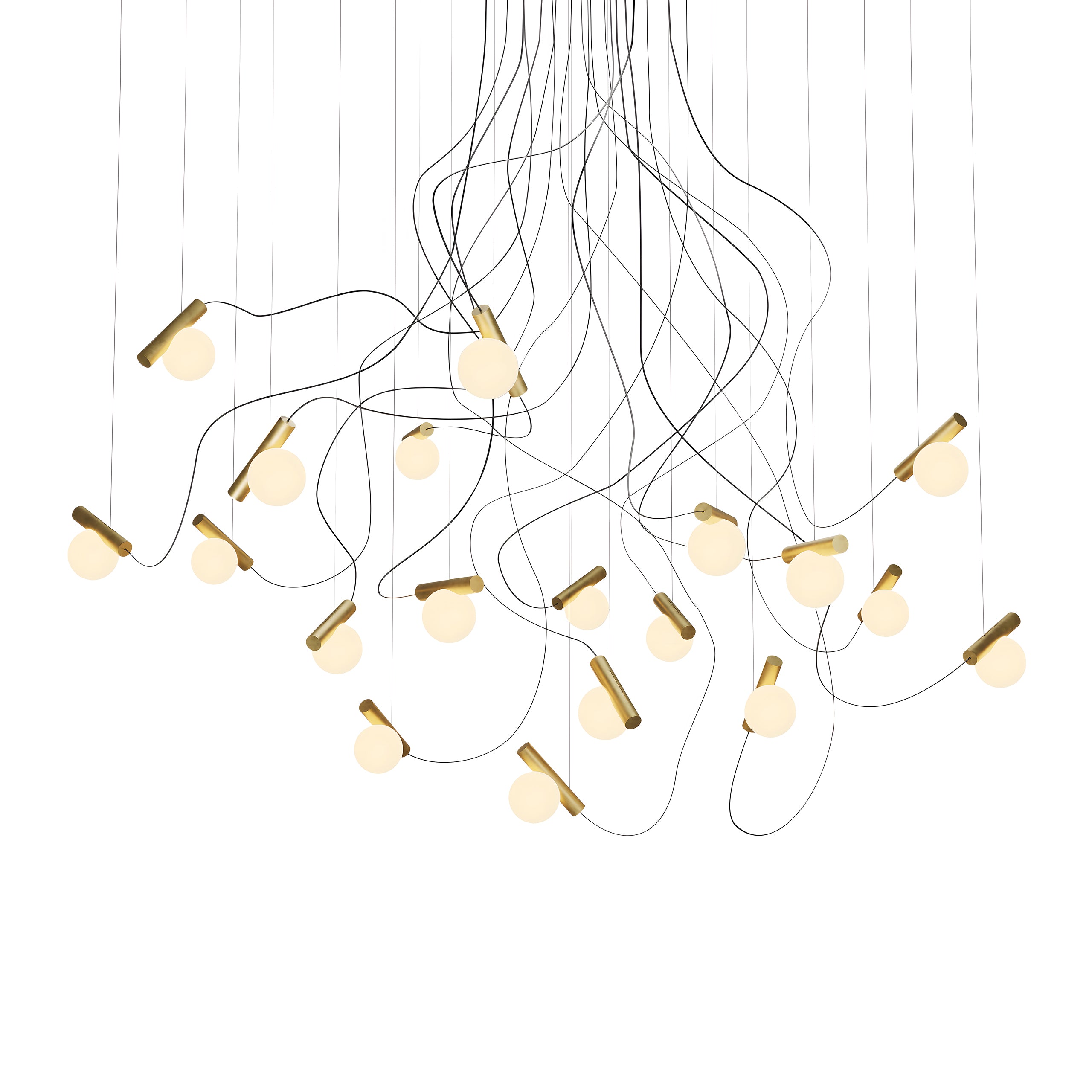 Node. 19 Chandelier: Brushed Brass