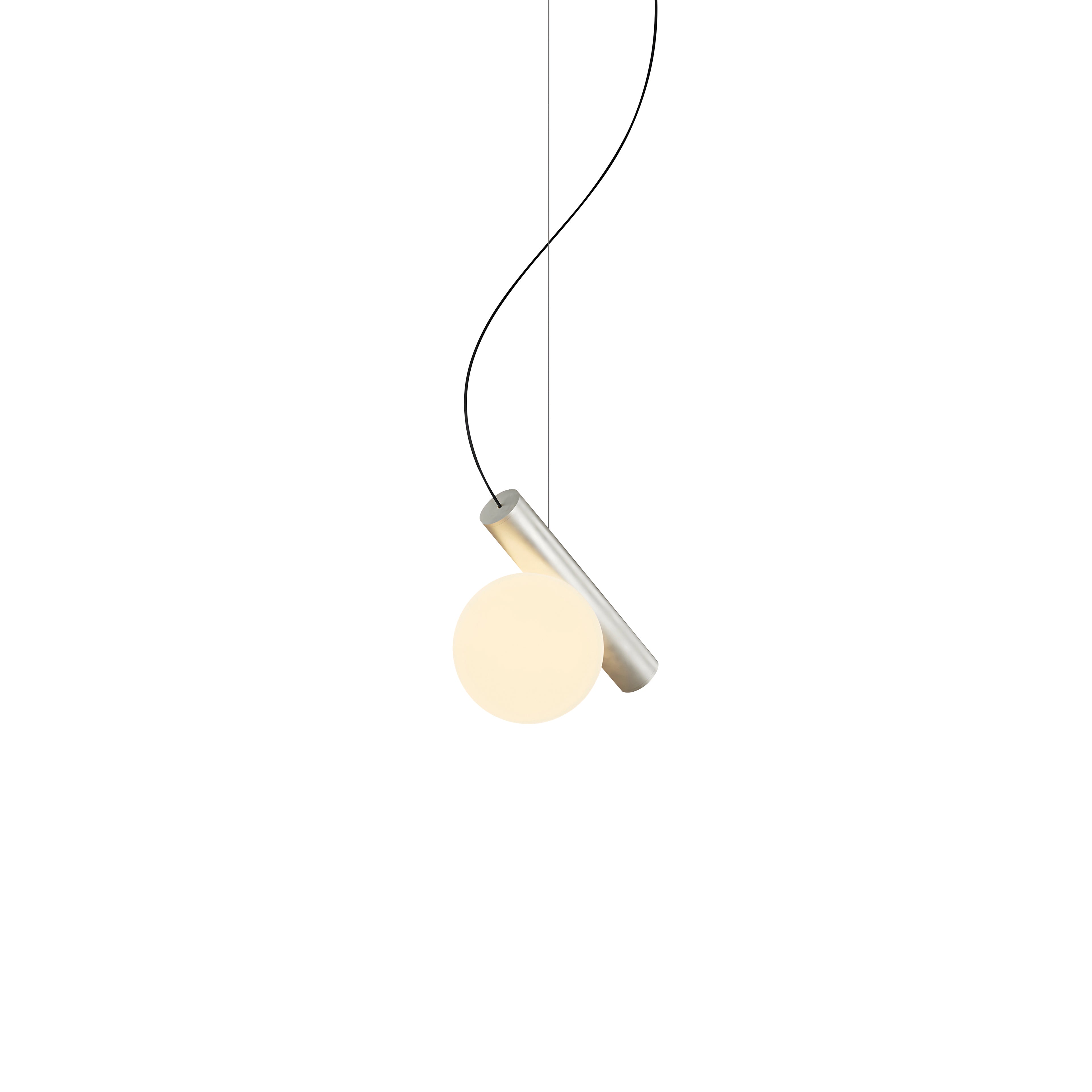 Node. Single Pendant: Brushed Nickel