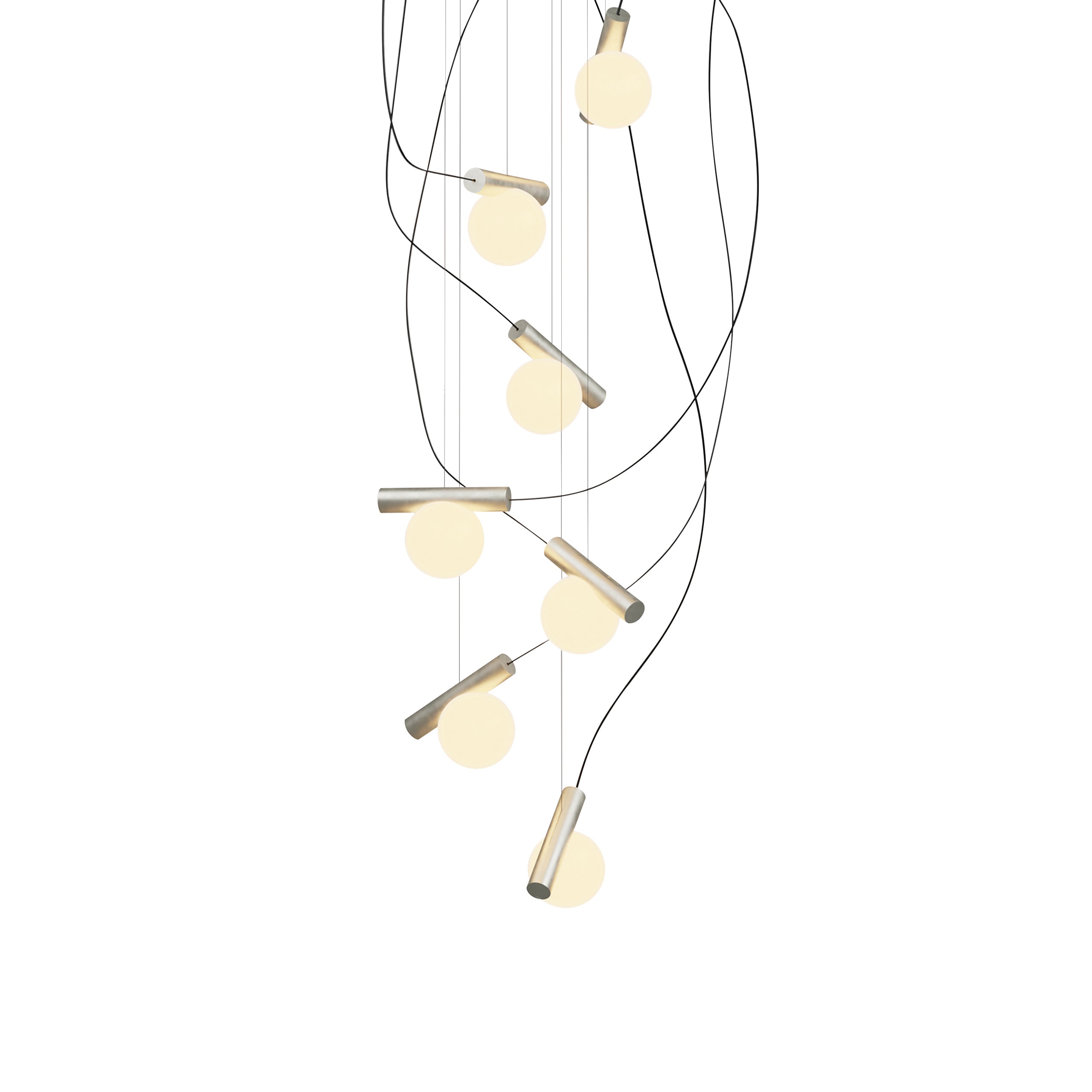 Node. 07 Chandelier: Brushed Nickel
