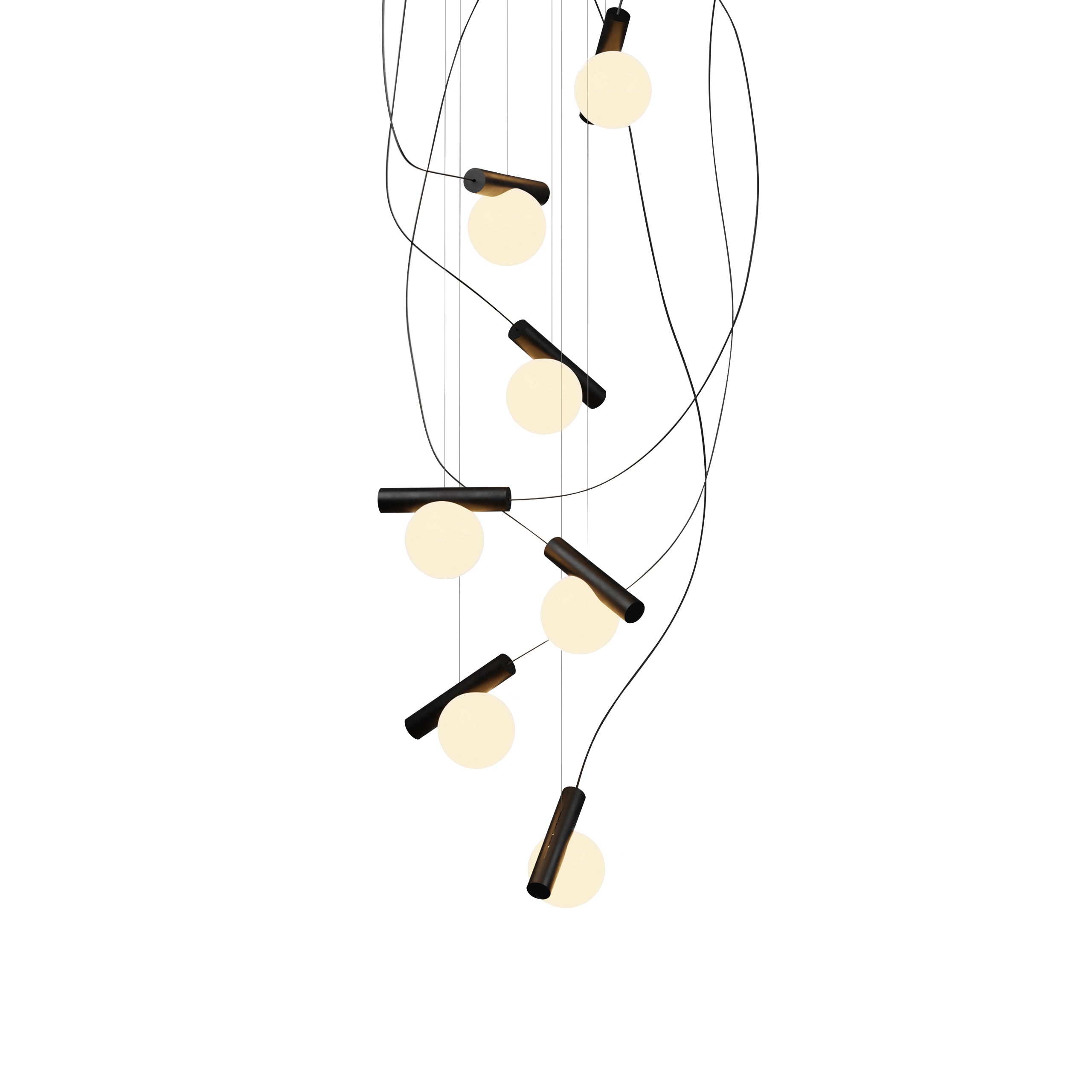 Node. 07 Chandelier: Matte Black