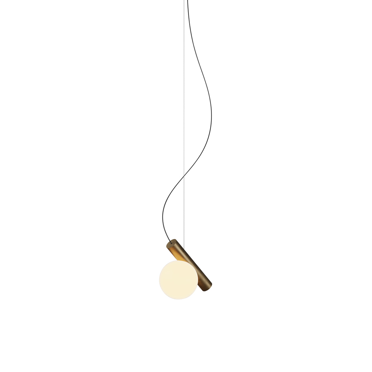 Node. Single Pendant: Brushed Brass