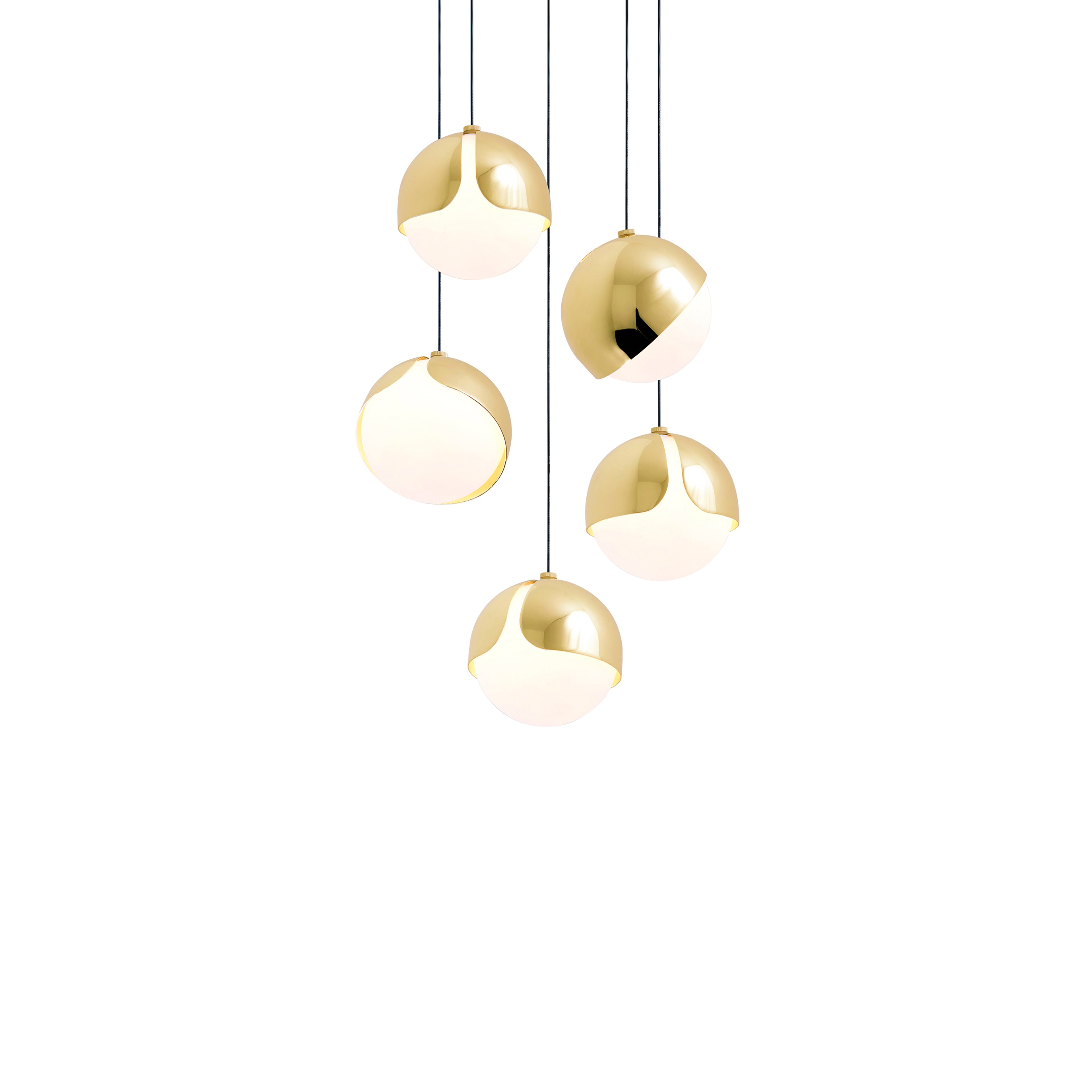 Ohm. 05 Chandelier: Polished Brass
