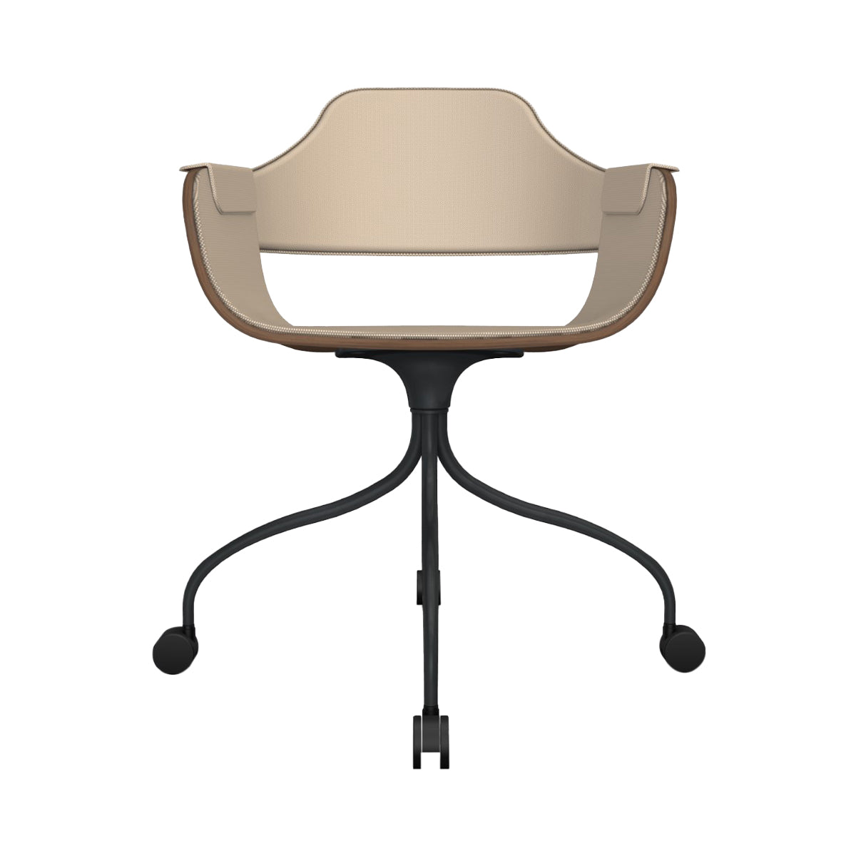 Showtime Chair with Wheel: Full Upholstered + Anthracite Grey