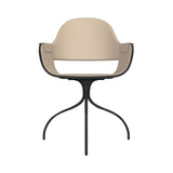 Showtime Nude Chair with Swivel Base: Full Upholstered + Ash Stained Black + Anthracite Grey
