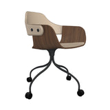 Showtime Chair with Wheel: Seat + Backrest Upholstered + Anthracite Grey