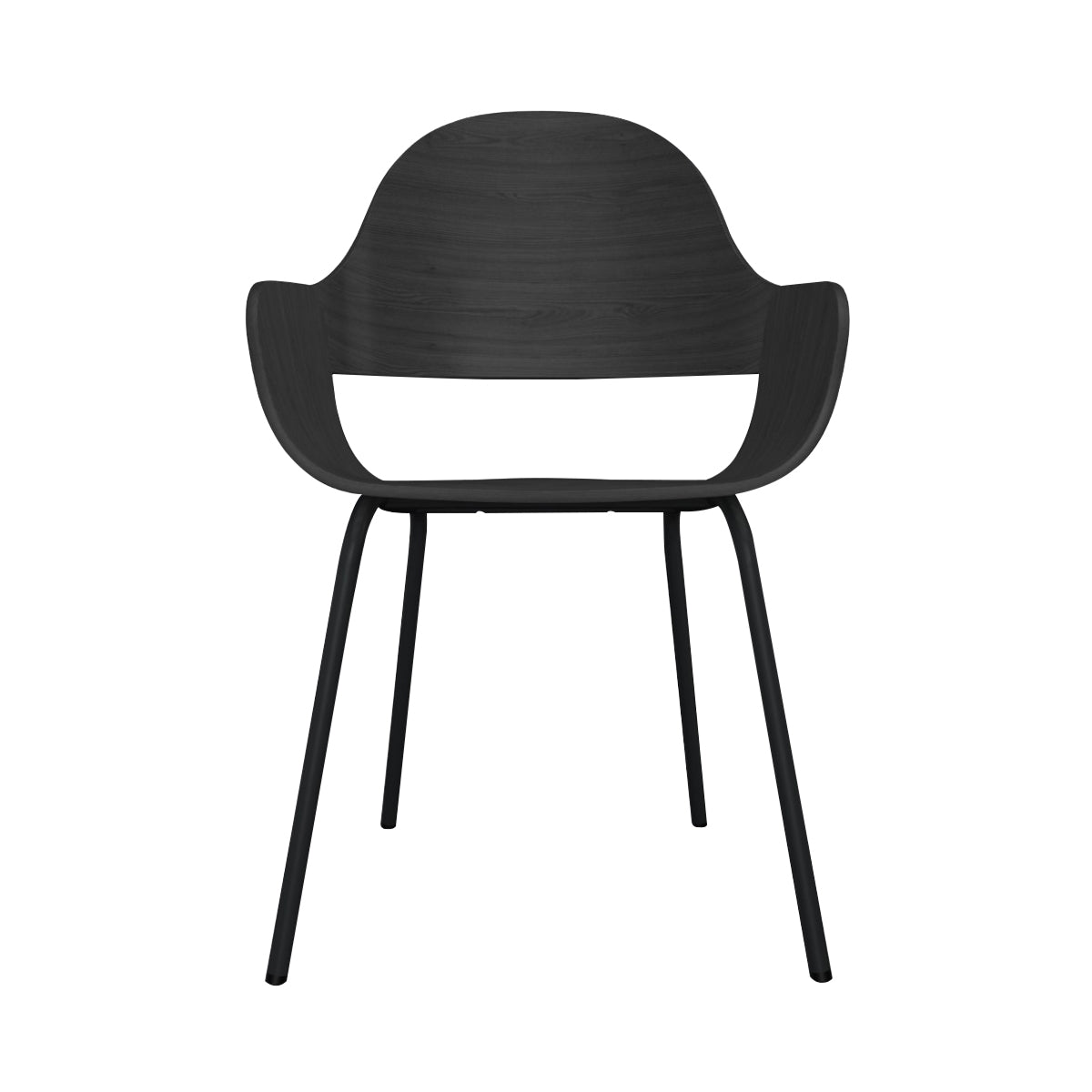 Showtime Nude Chair with Metal Base: Ash Stained Black + Anthracite Grey