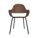 Showtime Nude Chair with Metal Legs: Walnut + Anthracite Grey