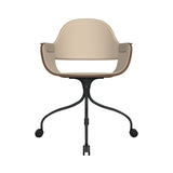 Showtime Nude Chair with Wheel: Full Upholstered + Walnut + Anthracite Grey