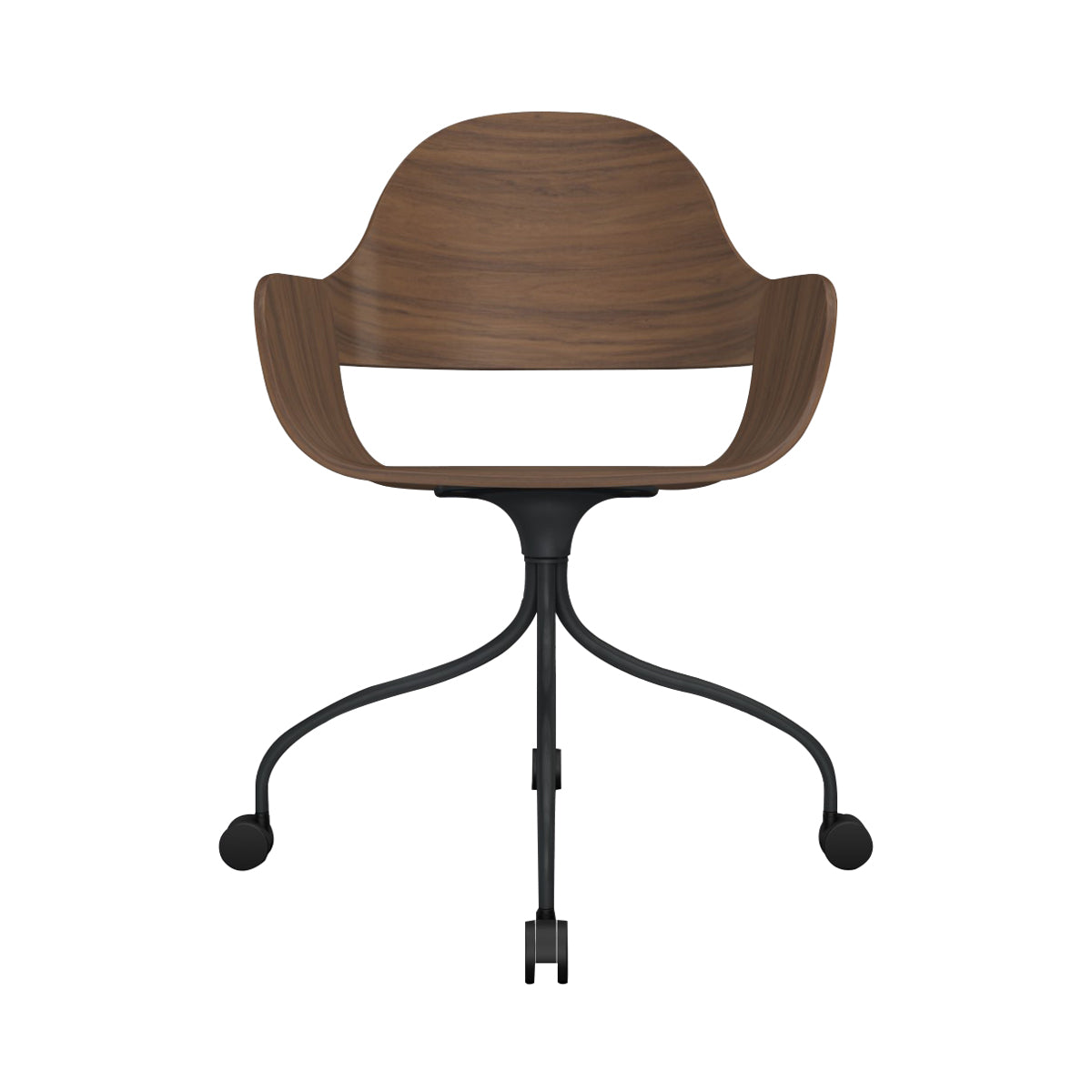 Showtime Nude Chair with Wheel: Walnut + Anthracite Grey