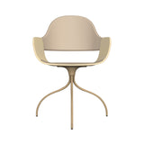 Showtime Nude Chair with Swivel Base: Seat + Backrest Upholstered + Natural Ash + Beige