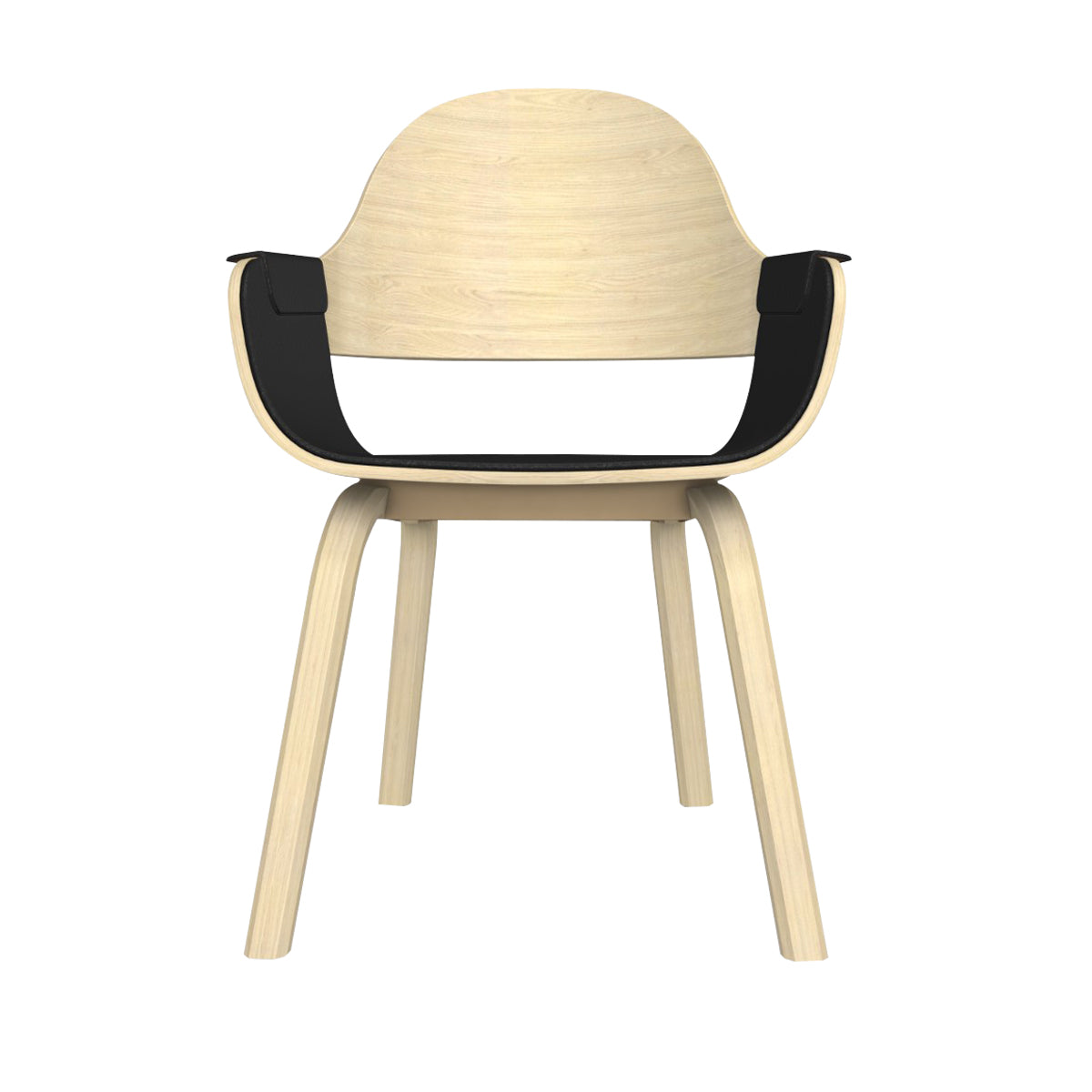 Showtime Nude Chair: Interior Seat + Armrest Upholstered + Natural Ash