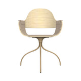 Showtime Nude Chair with Swivel Base: Interior Seat + Armrest Upholstered + Natural Ash + Beige