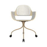 Showtime Nude Chair with Wheel: Interior Seat + Backrest Cushion + Natural Ash + Beige