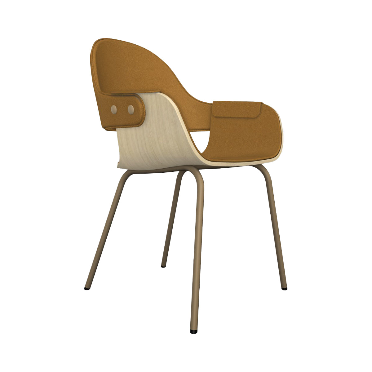 Showtime Nude Chair with Metal Base: Full Upholstered + Natural Ash + Beige