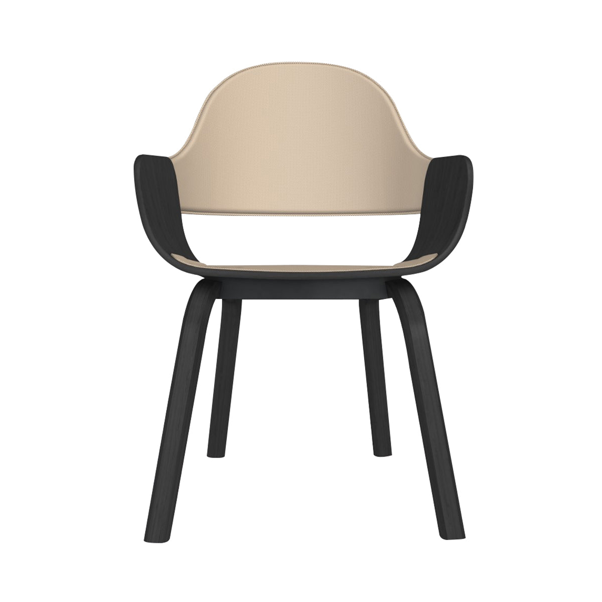 Showtime Nude Chair: Seat + Backrest Upholstered + Ash Stained Black + Ash Stained Black