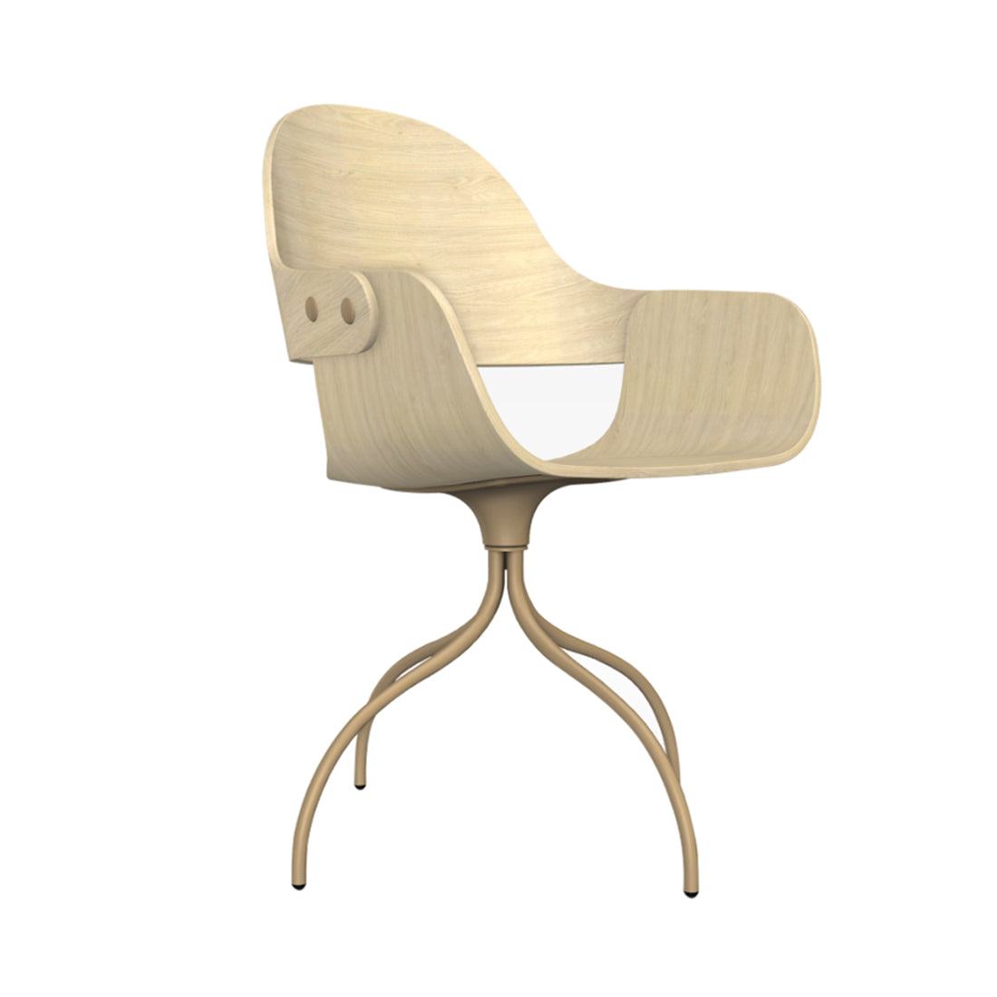 Showtime Nude Chair with Swivel Base: Natural Ash + Beige