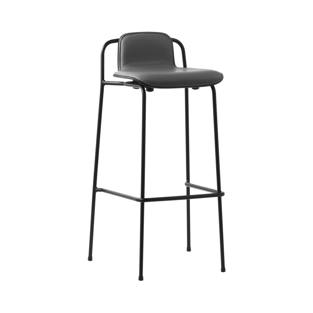 Studio Bar + Counter Stool: Front Upholstered + Bar + Black
