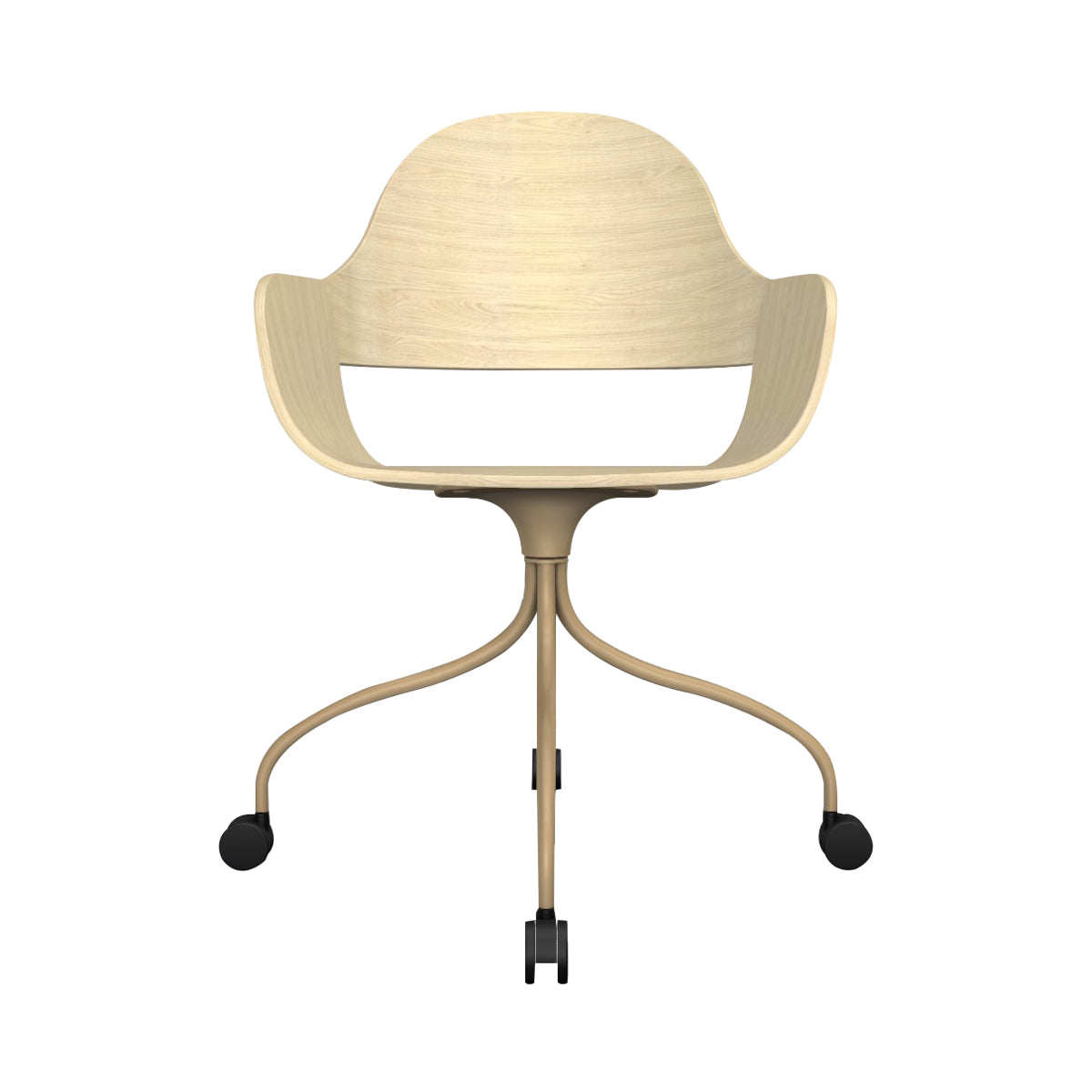 Showtime Nude Chair with Wheel: Natural Ash + Beige
