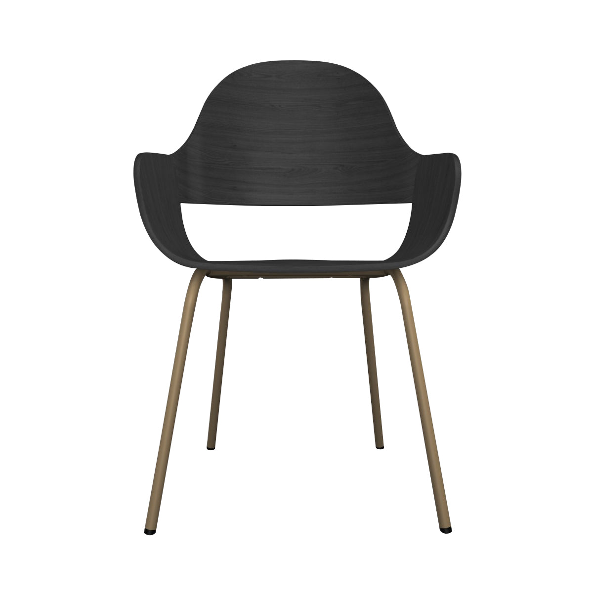 Showtime Nude Chair with Metal Legs: Ash Stained Black + Beige