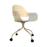 Showtime Nude Chair with Wheel: Interior Seat + Armrest Upholstered + Natural Ash + Beige
