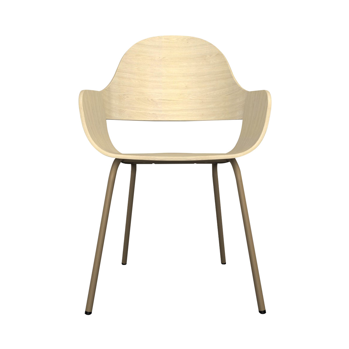 Showtime Nude Chair with Metal Legs: Natural Ash + Beige