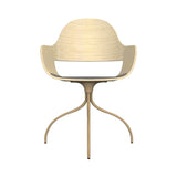 Showtime Nude Chair with Swivel Base: Seat Upholstered + Natural Ash + Beige