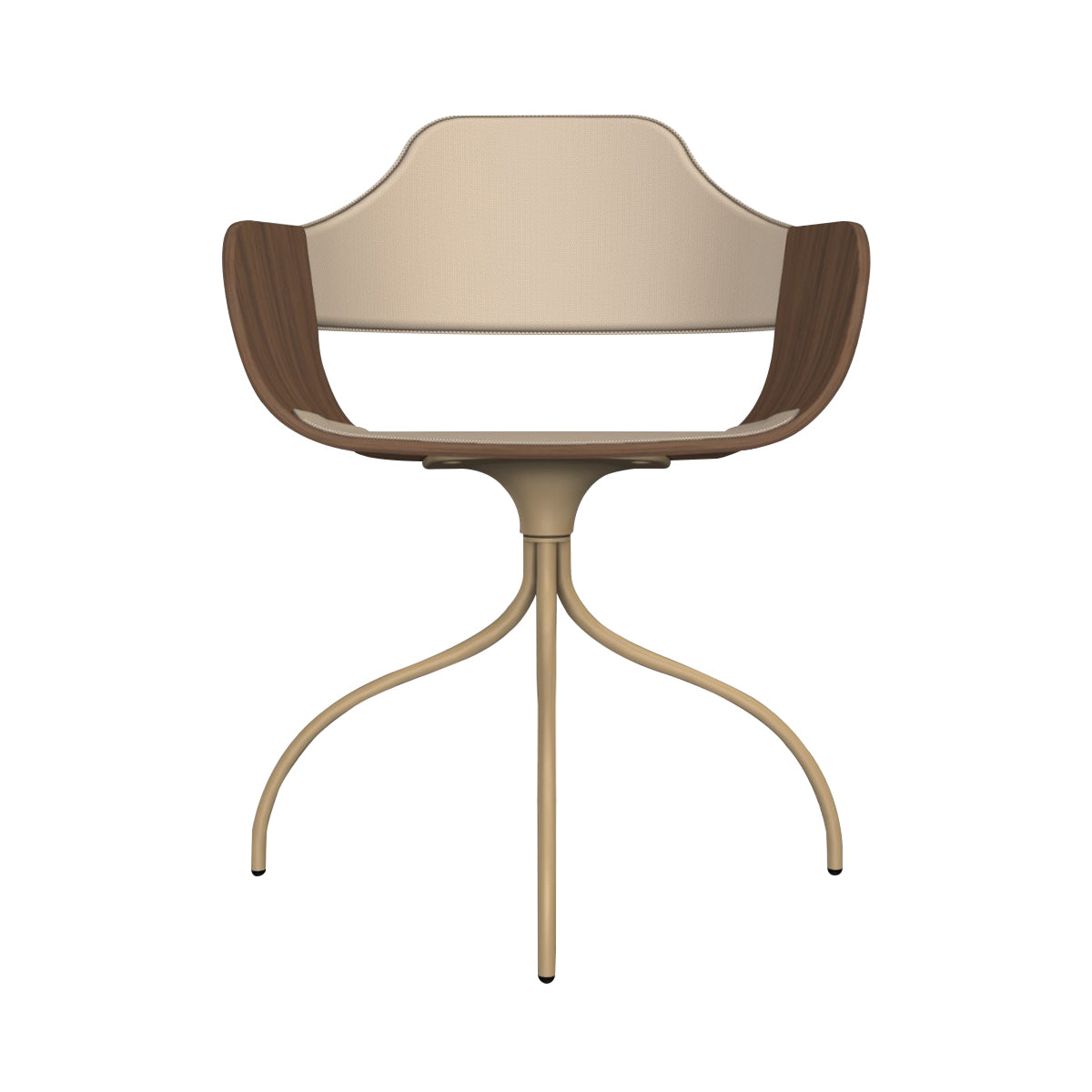 Showtime Chair with Swivel Base: Seat + Backrest Upholstered + Beige