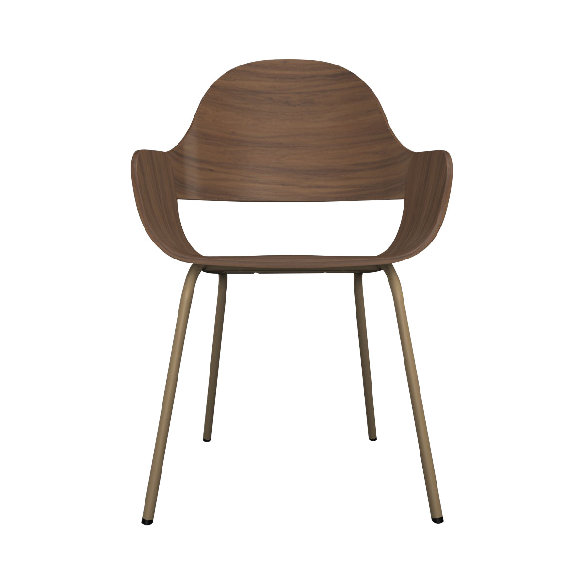 Showtime Nude Chair with Metal Base: Walnut + Beige