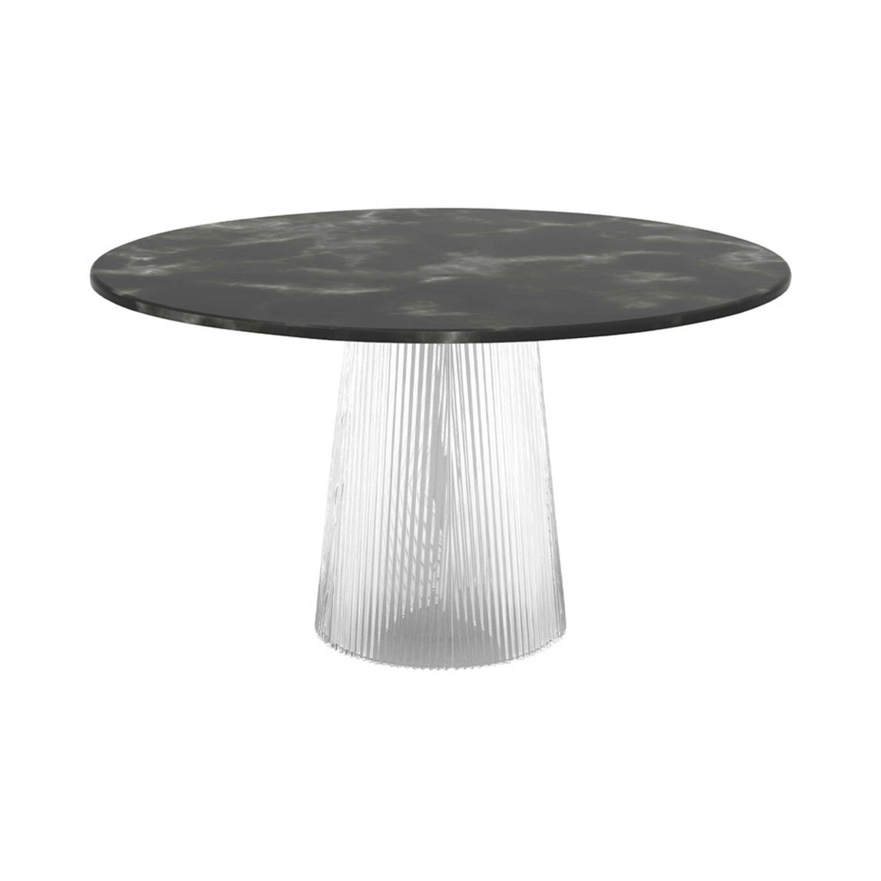 Bent Dining Table: Light Green + Transparent