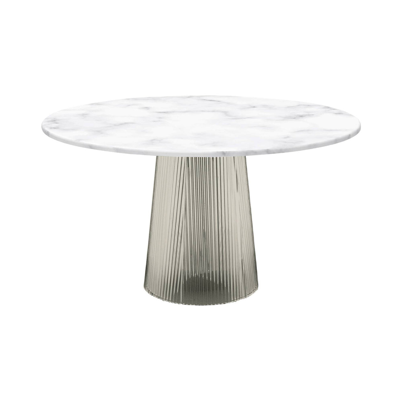 Bent Dining Table: White + Smoky Grey