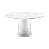 Bent Dining Table: White + Transparent