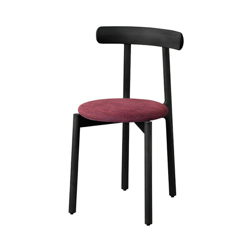 Bice Stacking Chair: Upholstered + Black Ash