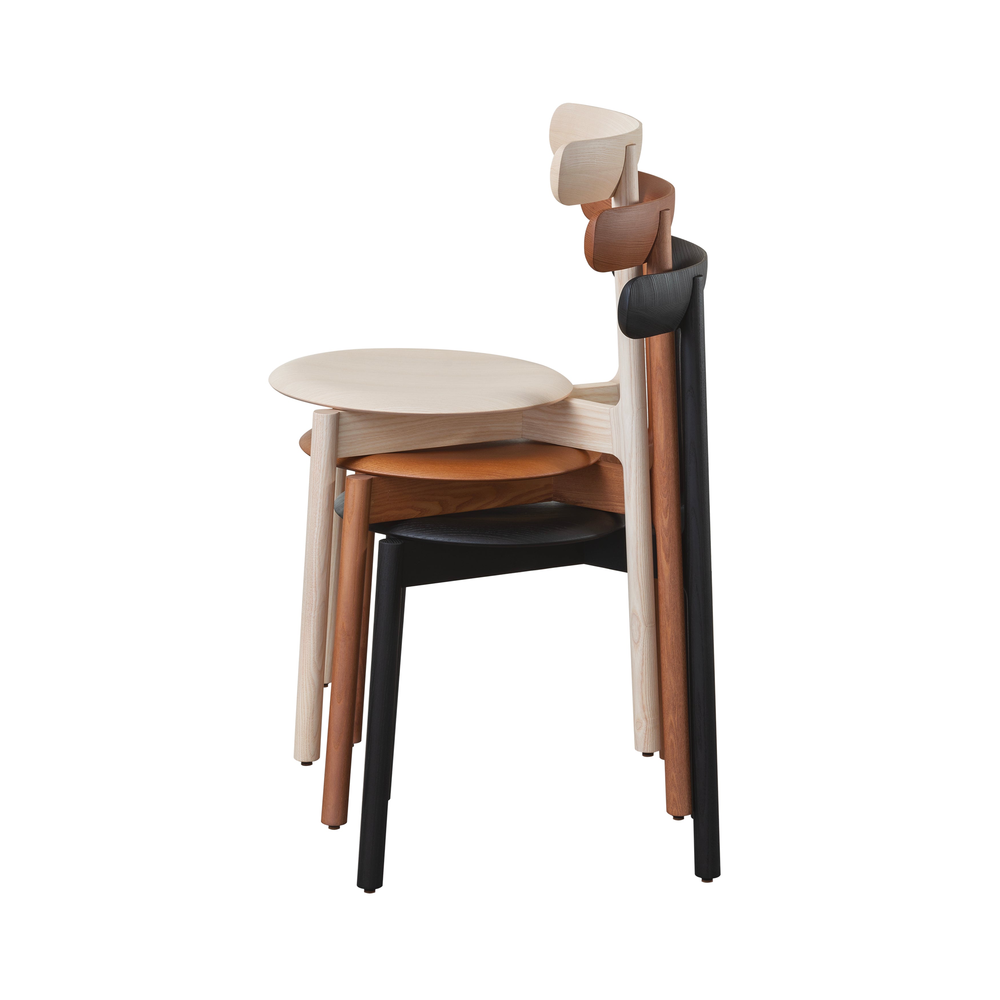 Bice Chair: Natural Ash + Stained Walnut + Black Ash