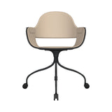 Showtime Nude Chair with Wheel: Full Upholstered + Ash Stained Black + Anthracite Grey