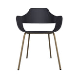 Showtime Chair with Metal Base: Lacquered Black + Beige