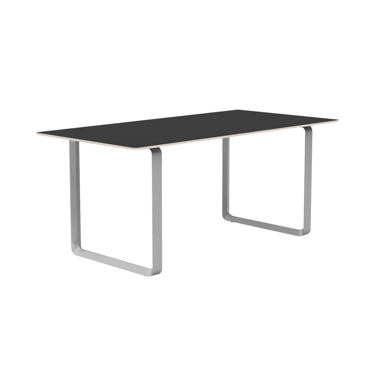 70/70 Table: Small + Black Linoleum + Grey