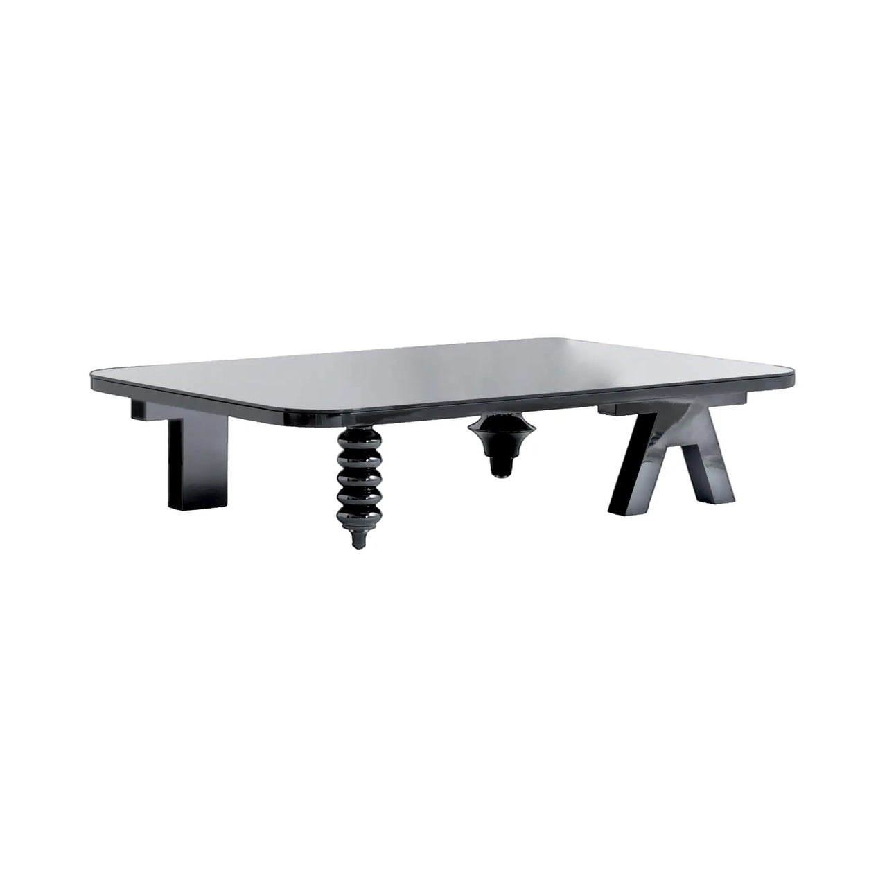 Multileg Low Table: Rectangular + Matte Lacquer Black