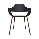 Showtime Chair with Metal Base: Lacquered Black + Pale Brown