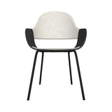 Showtime Nude Chair with Metal Base: Seat + Backrest Upholstered + Ash Stained Black + Anthracite Grey