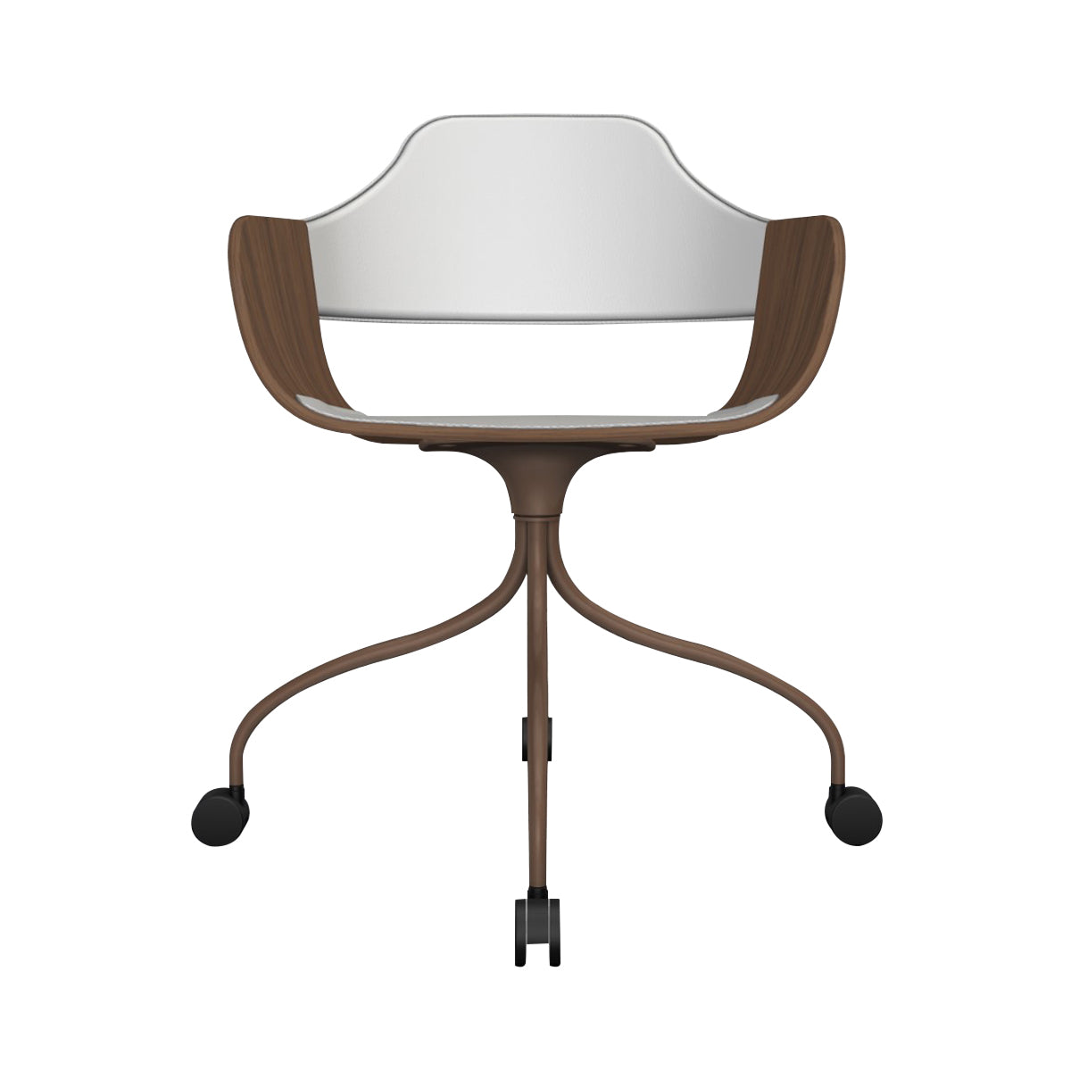 Showtime Chair with Wheel: Seat + Backrest Upholstered + Pale Brown