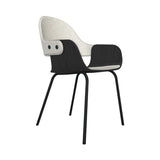 Showtime Nude Chair with Metal Base: Seat + Backrest Upholstered + Ash Stained Black + Anthracite Grey