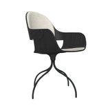 Showtime Nude Chair with Swivel Base: Seat + Backrest Cushion + Ash Stained Black + Anthracite Grey
