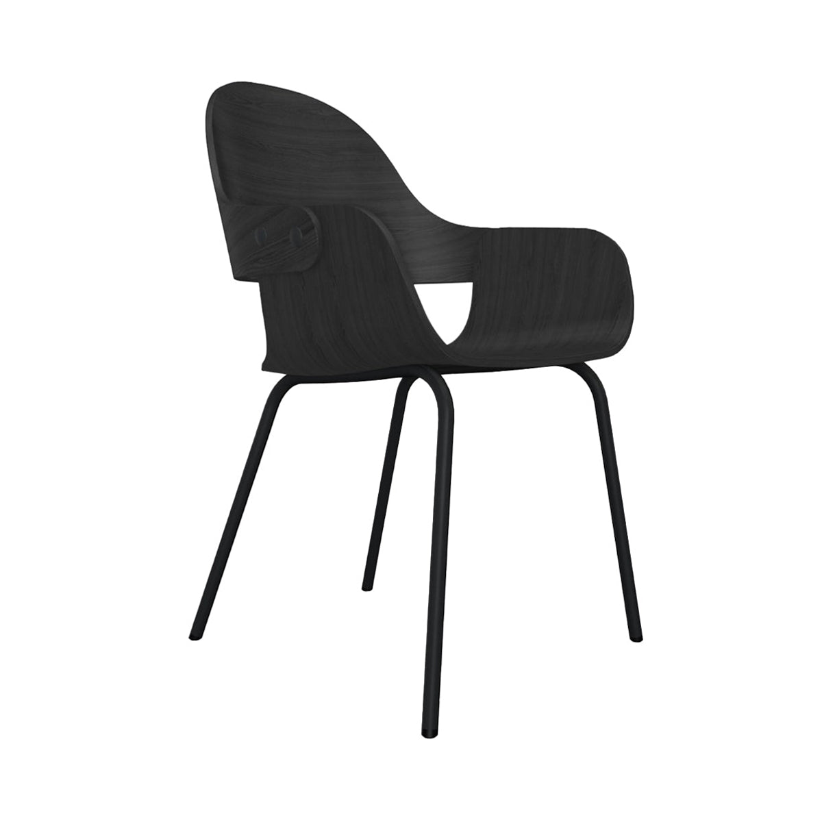 Showtime Nude Chair with Metal Base: Ash Stained Black + Anthracite Grey