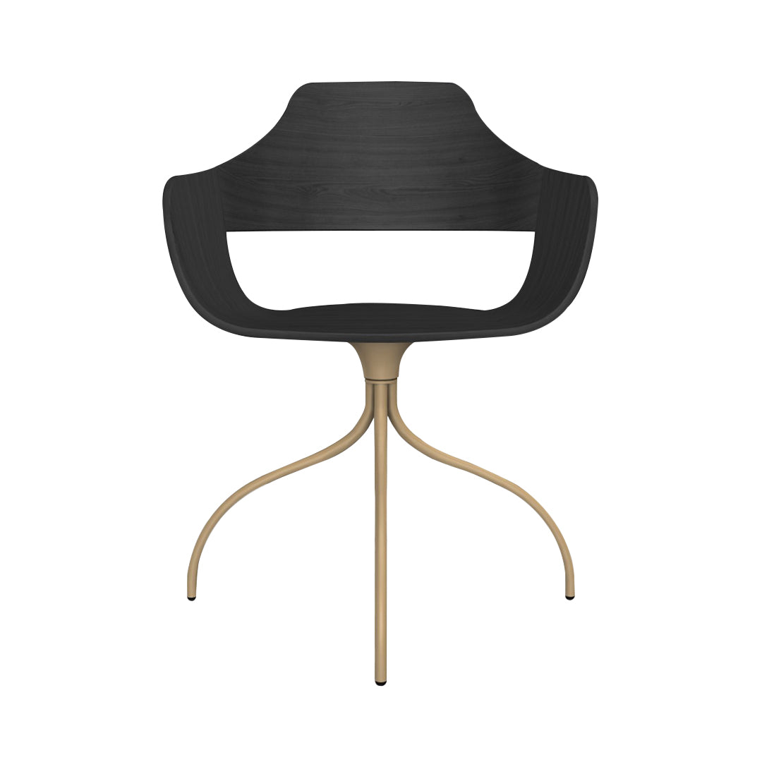 Showtime Chair with Swivel Base: Ash Stained Black +  Beige