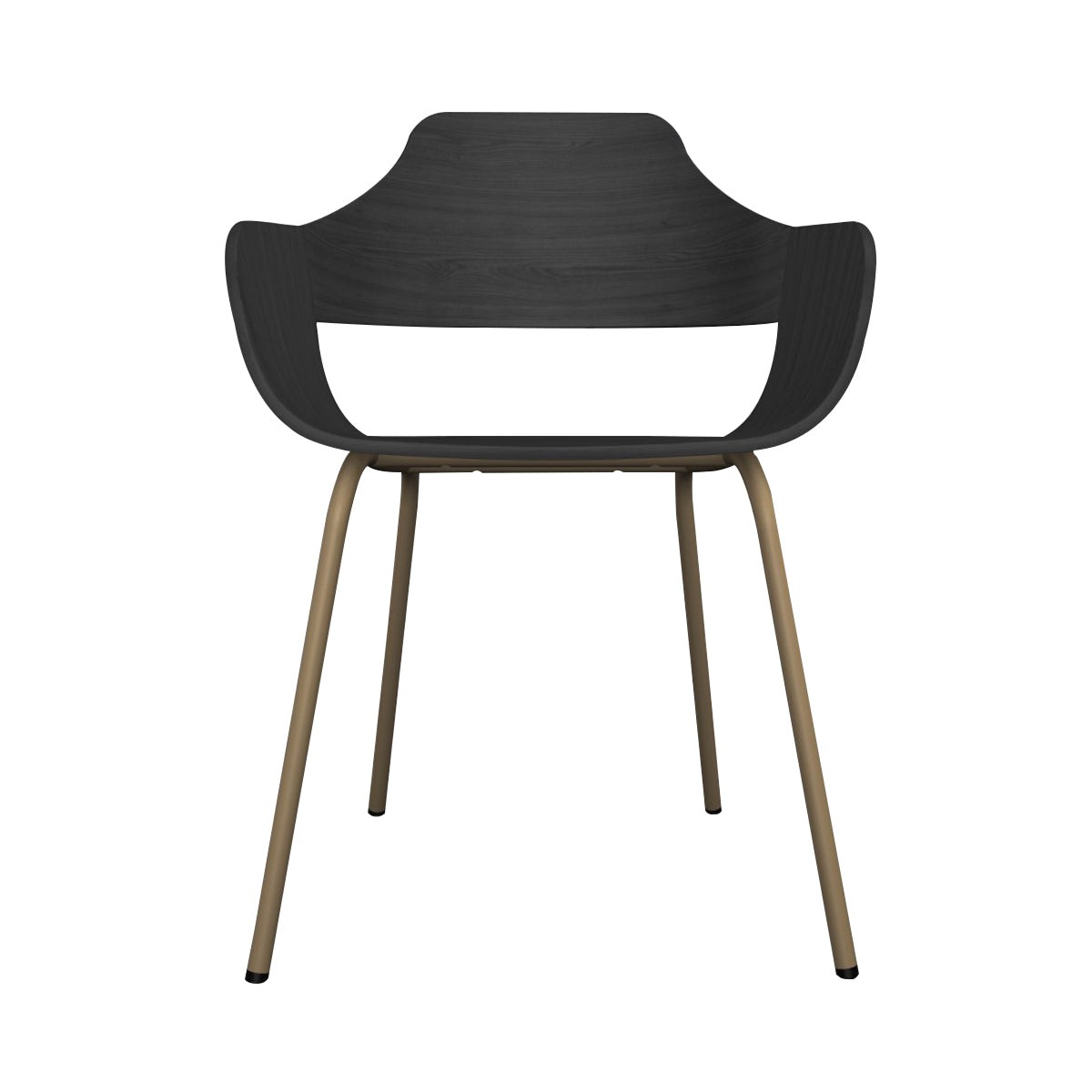 Showtime Chair with Metal Base: Ash Stained Black + Beige