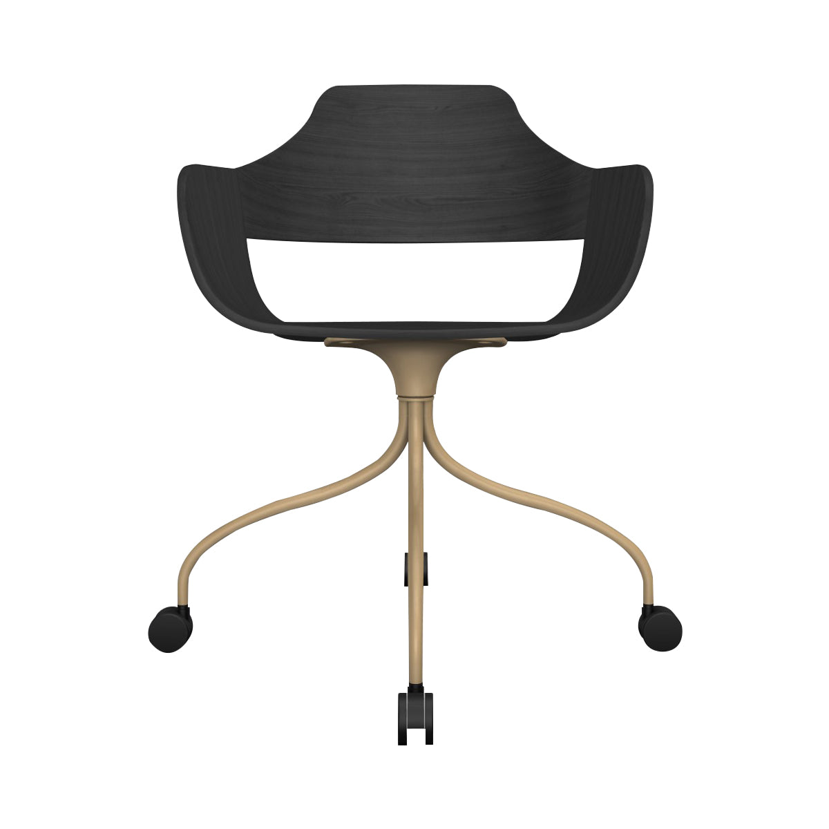 Showtime Chair with Wheel: Ash Stained Black + Beige