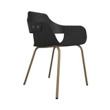 Showtime Chair with Metal Base: Ash Stained Black + Beige