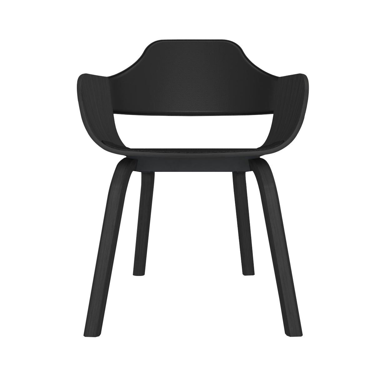 Showtime Chair: Seat + Backrest Upholstered + Ash Stained Black