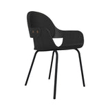 Showtime Nude Chair with Metal Base: Seat + Backrest Cushion + Ash Stained Black + Anthracite Grey